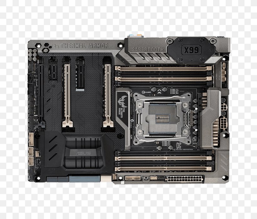 Computer System Cooling Parts Motherboard Computer Cases & Housings LGA 2011 ASUS Sabertooth X99, PNG, 700x700px, Computer System Cooling Parts, Asus, Atx, Central Processing Unit, Computer Download Free