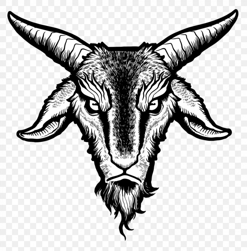Drawing Goat Baphomet Demon, PNG, 1000x1017px, Drawing, Art, Baphomet, Black And White, Carnivoran Download Free