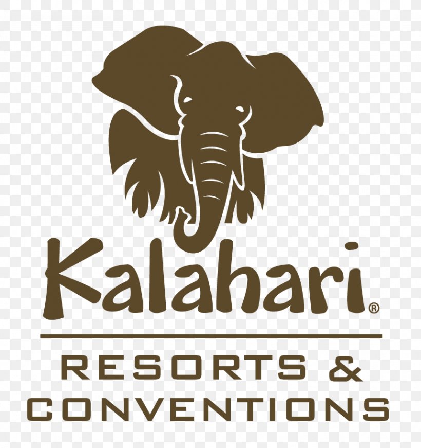 Kalahari Resorts Dells Wisconsin Dells Kalahari Resorts Sandusky, PNG, 858x912px, Kalahari Resorts Dells, African Elephant, Amusement Park, Black And White, Brand Download Free
