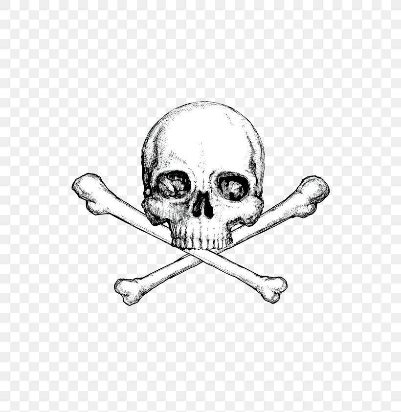 Skull And Crossbones Skeleton Sticker, PNG, 596x843px, Skull, Anatomy, Black And White, Bone, Decal Download Free