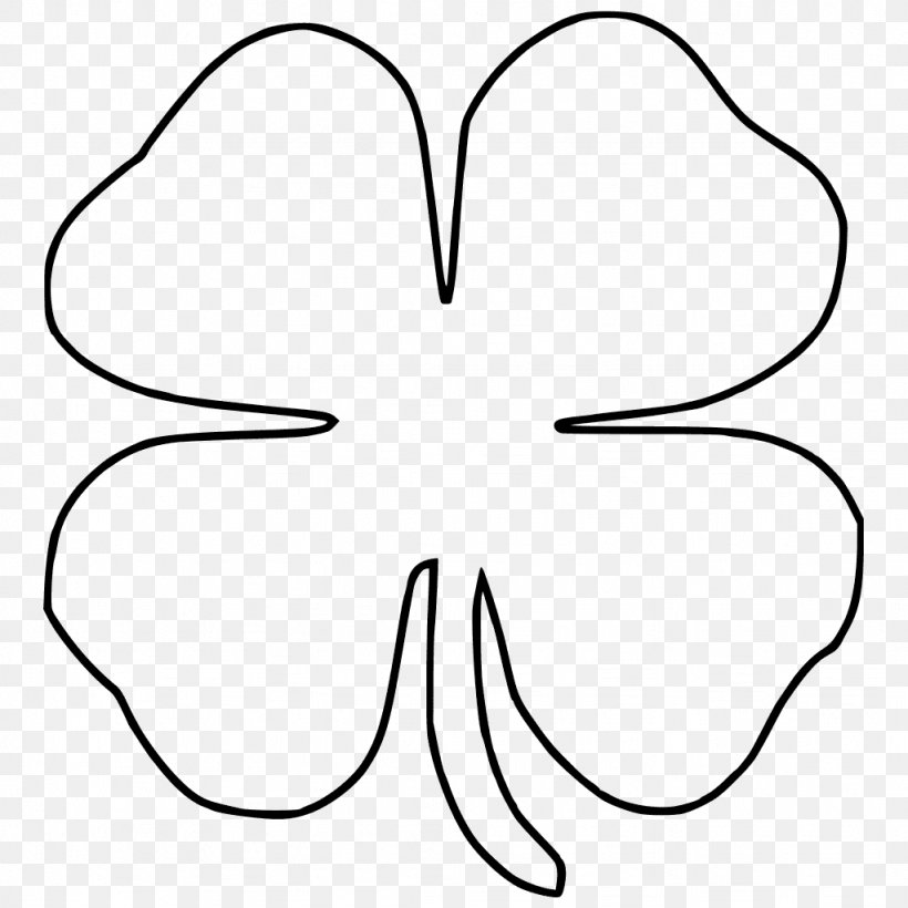 Four-leaf Clover Drawing Clip Art, PNG, 1024x1024px, Watercolor, Cartoon, Flower, Frame, Heart Download Free