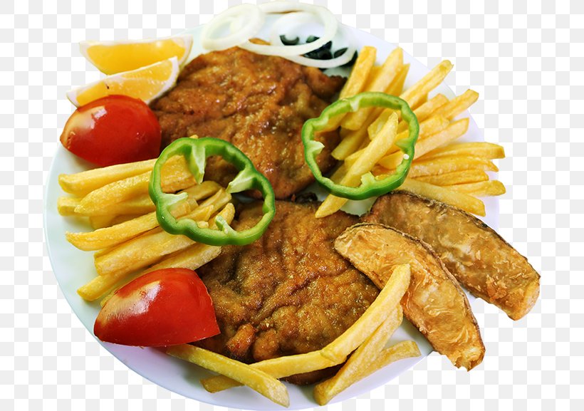French Fries Full Breakfast Chicken And Chips Escalope Steak, PNG, 700x577px, French Fries, American Food, Chicken And Chips, Chicken As Food, Cuisine Download Free