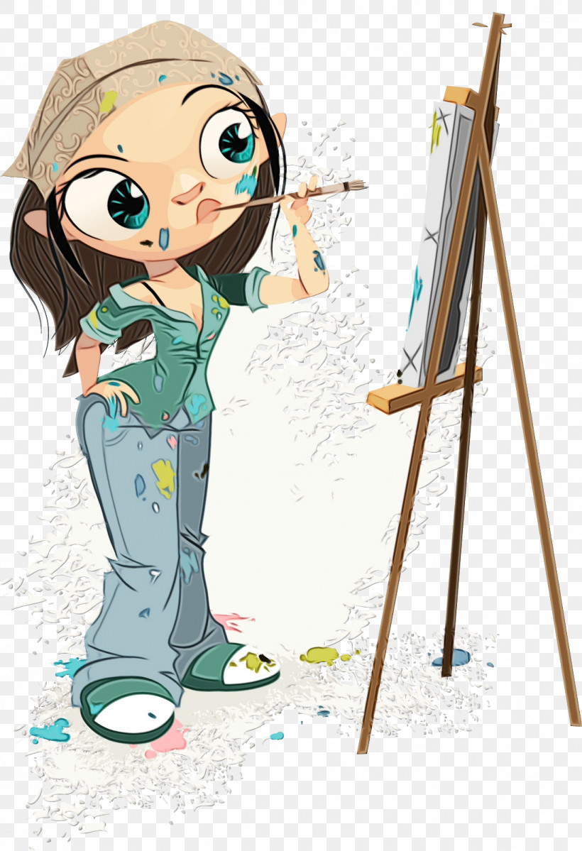 Cartoon Easel Recreation Ski, PNG, 1094x1600px, Watercolor, Cartoon, Easel, Paint, Recreation Download Free