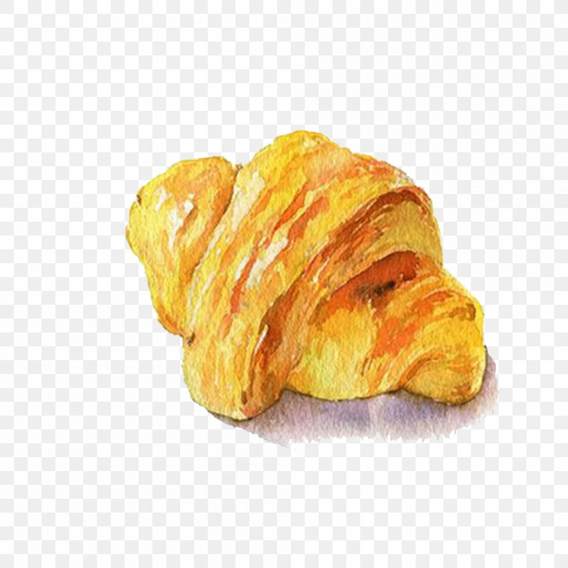 Croissant Danish Pastry Pain Au Chocolat Viennoiserie Bakery, PNG, 1000x1000px, Watercolor, Cartoon, Flower, Frame, Heart Download Free