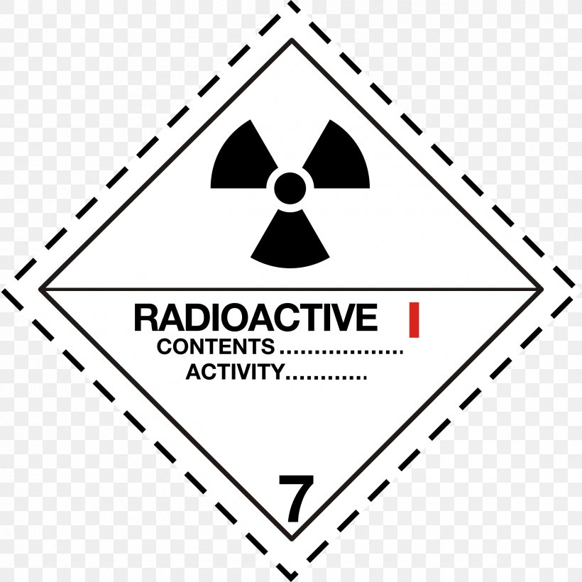 ADR Dangerous Goods Transport HAZMAT Class 7 Radioactive Substances Placard, PNG, 2400x2400px, Adr, Area, Black, Black And White, Brand Download Free