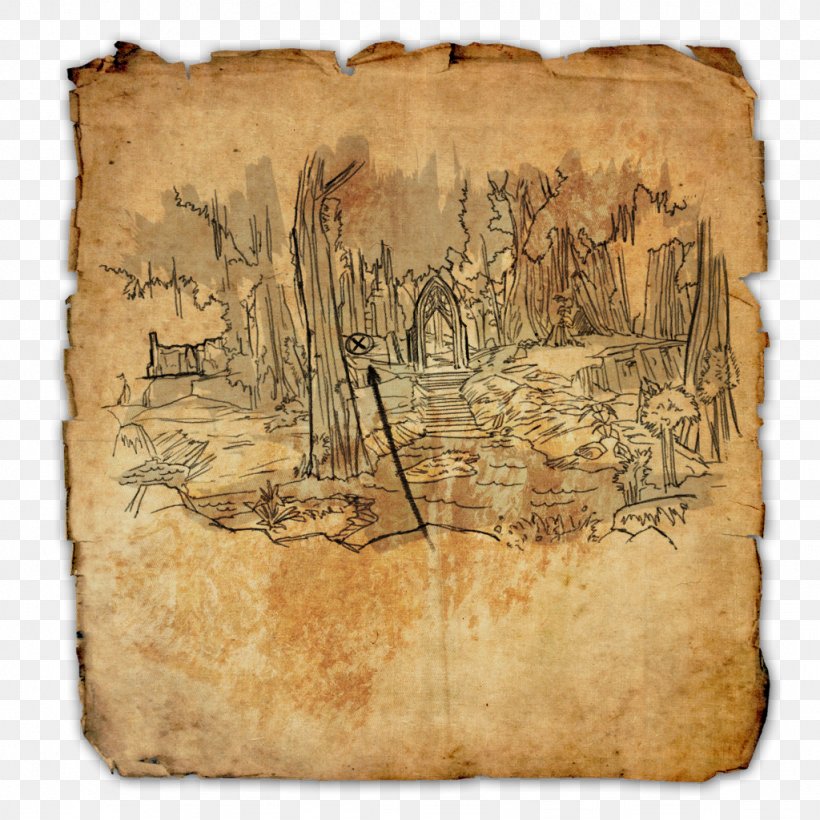 The Elder Scrolls Online Treasure Map Treasure Island, PNG, 1024x1024px, Watercolor, Cartoon, Flower, Frame, Heart Download Free