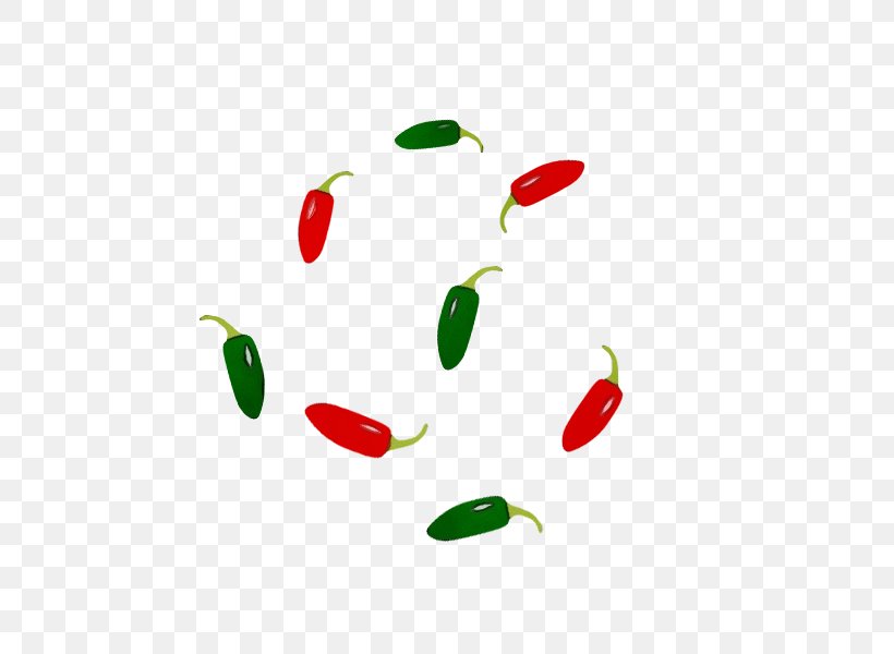 Chili Pepper Green Bell Peppers And Chili Peppers Tabasco Pepper Malagueta Pepper, PNG, 600x600px, Watercolor, Bell Peppers And Chili Peppers, Cherry, Chili Pepper, Fruit Download Free
