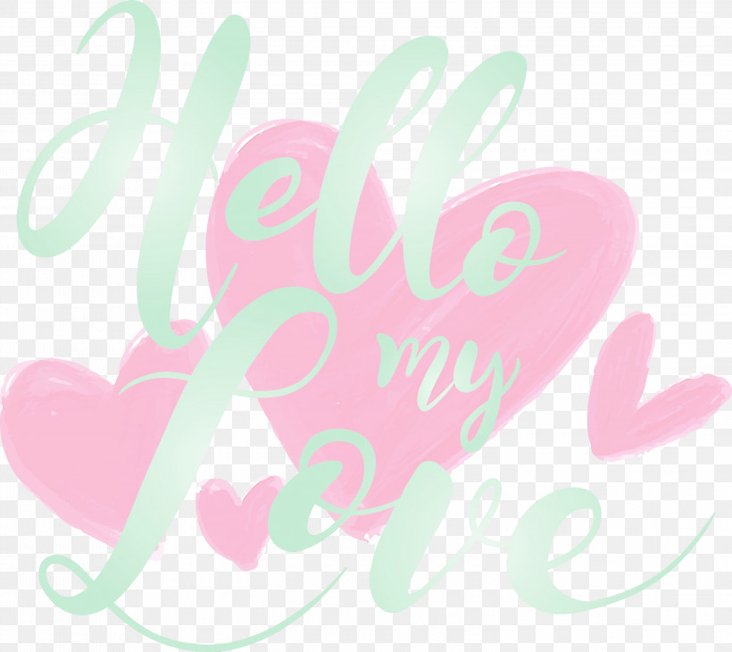Pink Text Font Purple Heart, PNG, 3000x2673px, Valentines Day, Heart, Hello My Love, Logo, Love Download Free