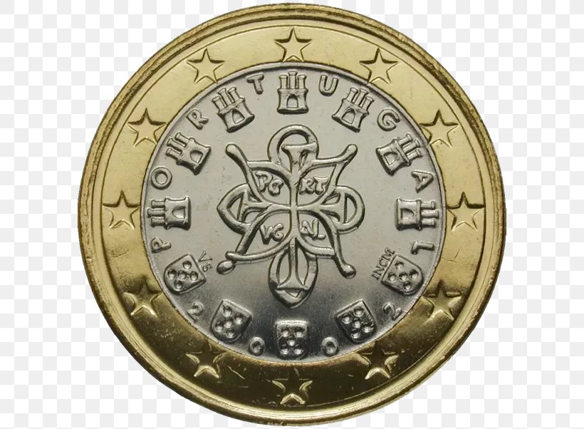 Portuguese Euro Coins 1 Euro Coin 2 Euro Coin, PNG, 602x602px, 1 Euro Coin, 2 Euro Coin, Coin, Brass, Currency Download Free