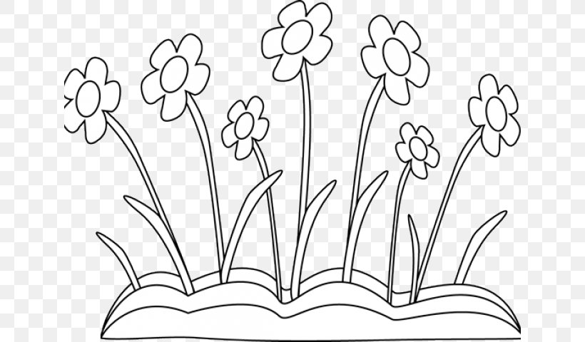 Clip Art Flower Garden Free Content Illustration, PNG, 640x480px, Flower, Area, Art, Artwork, Black And White Download Free