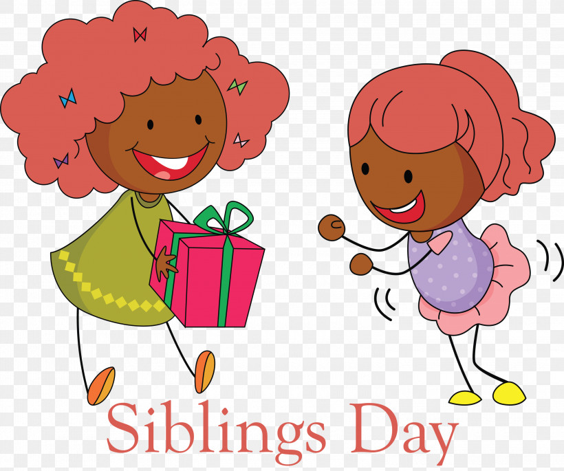 Happy Siblings Day, PNG, 3000x2509px, Happy Siblings Day, Cartoon, Pink, Sharing Download Free