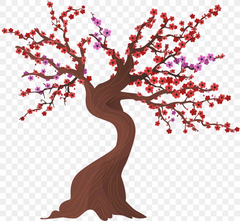 Twig Red Tree Illustration, PNG, 1809x1669px, Watercolor, Cartoon, Flower, Frame, Heart Download Free
