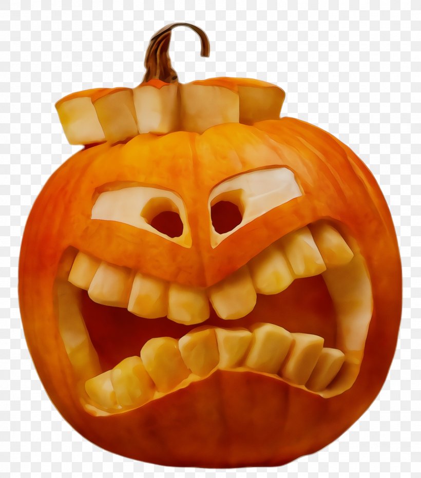 Jack-o'-lantern, PNG, 1876x2132px, Watercolor, Calabaza, Carving, Fruit, Jackolantern Download Free