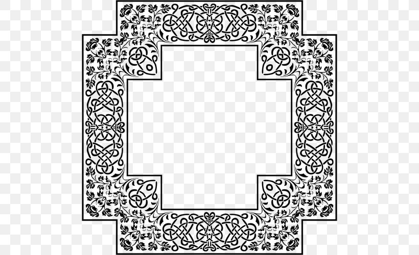 Picture Frames Clip Art, PNG, 500x500px, Picture Frames, Area, Art, Black, Black And White Download Free