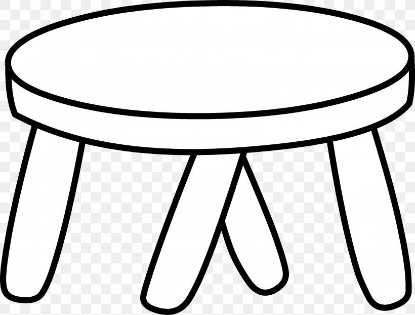 Table Footstool Chair Clip Art, PNG, 3390x2574px, Table, Bar Stool, Black And White, Chair, Color Download Free