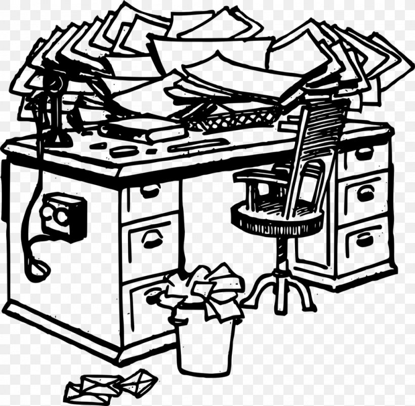 Desk Clip Art, PNG, 1024x1002px, Desk, Art, Artwork, Black And White, Document Download Free