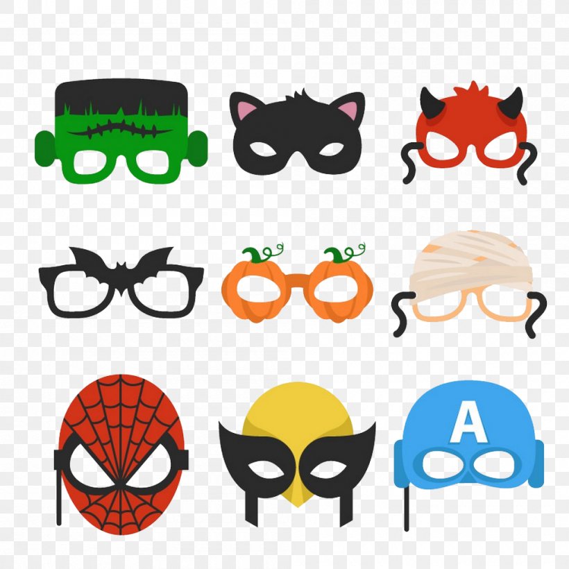 Halloween Mask Poster, PNG, 1000x1000px, Halloween, Advertising, All Saints Day, Bezpera, Cartoon Download Free