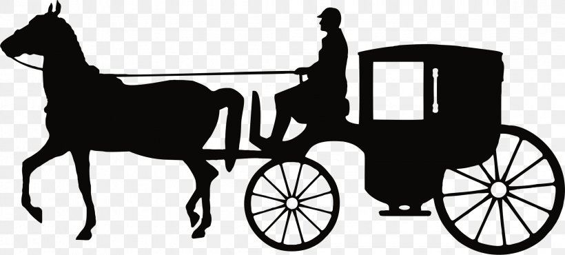 Horse And Buggy Carriage Clip Art, PNG, 2346x1060px, Horse, Bit, Black And White, Bridle, Carriage Download Free