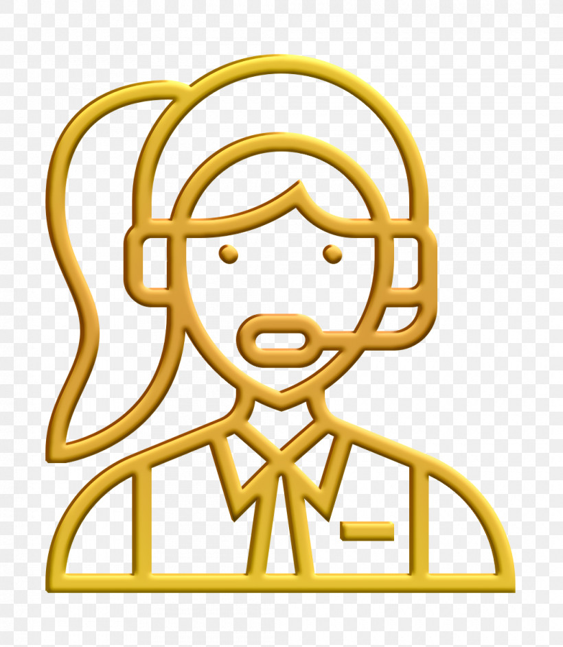 Clerk Icon Contact Icon Careers Women Icon, PNG, 1040x1196px, Clerk Icon, Careers Women Icon, Contact Icon, Line Art, Yellow Download Free