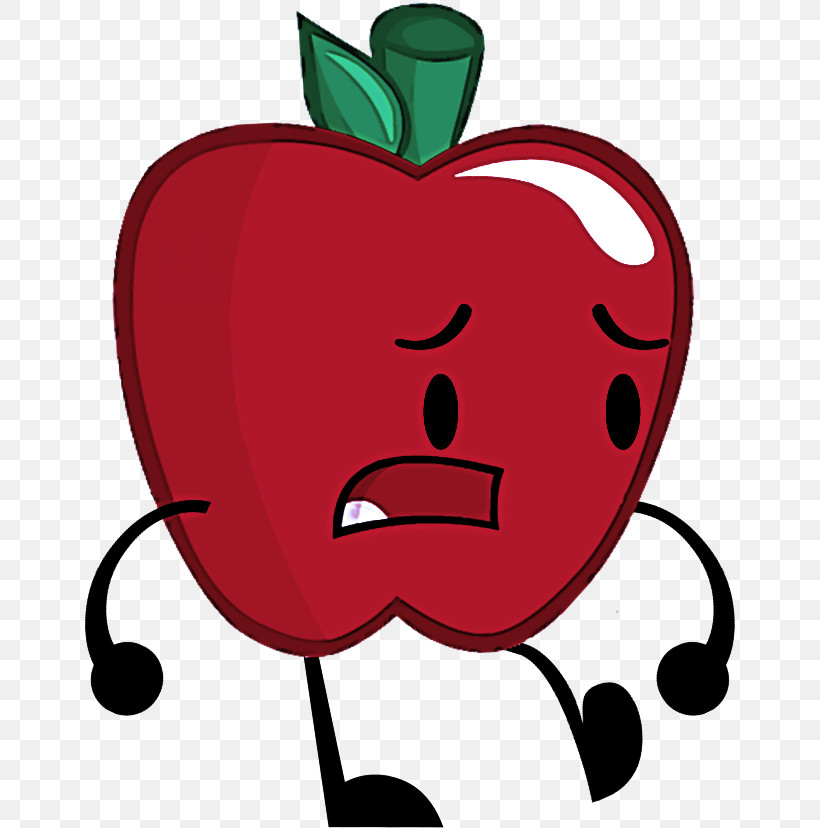 Red Cartoon Facial Expression Green Head, PNG, 653x828px, Red, Cartoon, Cheek, Facial Expression, Fruit Download Free