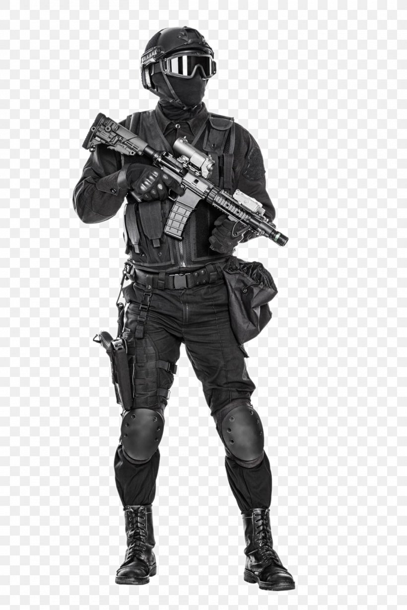 Airsoft SWAT Soldier Stock Photography Police Officer, PNG, 1100x1650px, Soldier, Armour, Army, Army Combat Uniform, Black And White Download Free