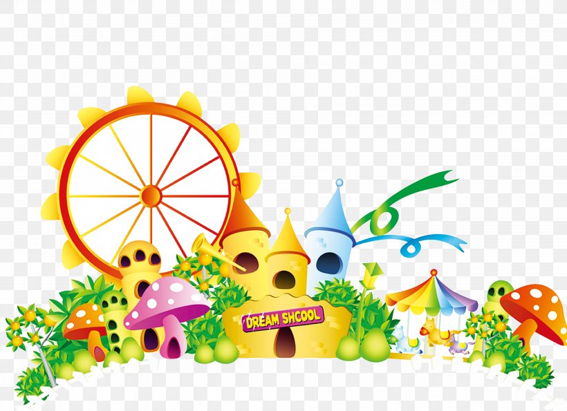 Cartoon Amusement Park Clip Art, PNG, 3798x2756px, Cartoon, Advertising, Amusement Park, Art, Child Download Free