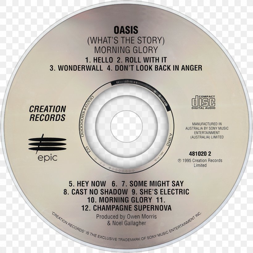 Compact Disc (What's The Story) Morning Glory? Oasis Album, PNG, 1000x1000px, Watercolor, Cartoon, Flower, Frame, Heart Download Free