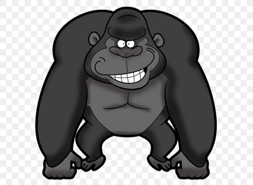 Western Gorilla Clip Art, PNG, 600x600px, Western Gorilla, Bear, Black, Carnivoran, Cartoon Download Free