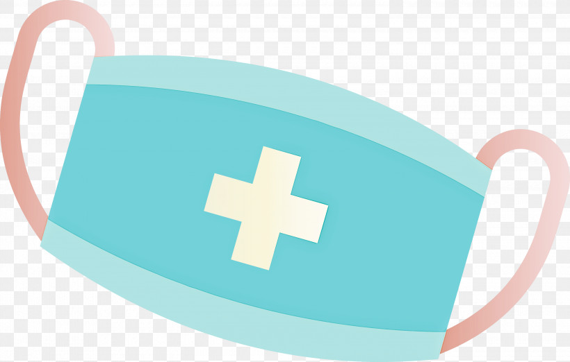 Medical Mask Surgical Mask, PNG, 3000x1912px, Medical Mask, Aqua, Blue, Cross, Drinkware Download Free