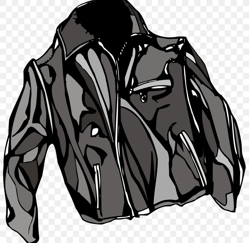 Leather Jacket Coat Clip Art, PNG, 800x800px, Leather Jacket, Black, Black And White, Clothing, Coat Download Free