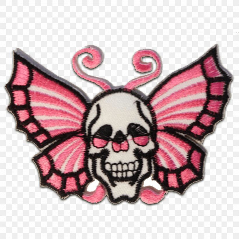 Embroidered Patch Skull Iron-on Embroidery, PNG, 1100x1100px, Embroidered Patch, Applique, Bone, Butterfly, Calavera Download Free