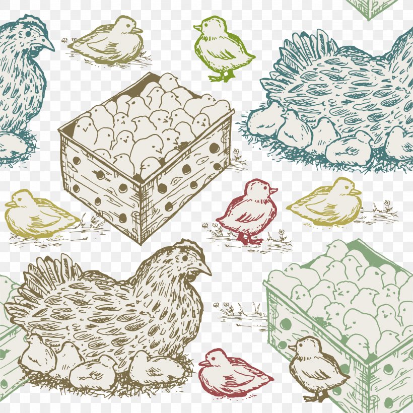Chicken Computer Graphics Illustration, PNG, 2272x2272px, Chicken, Beak, Bird, Computer Graphics, Fauna Download Free