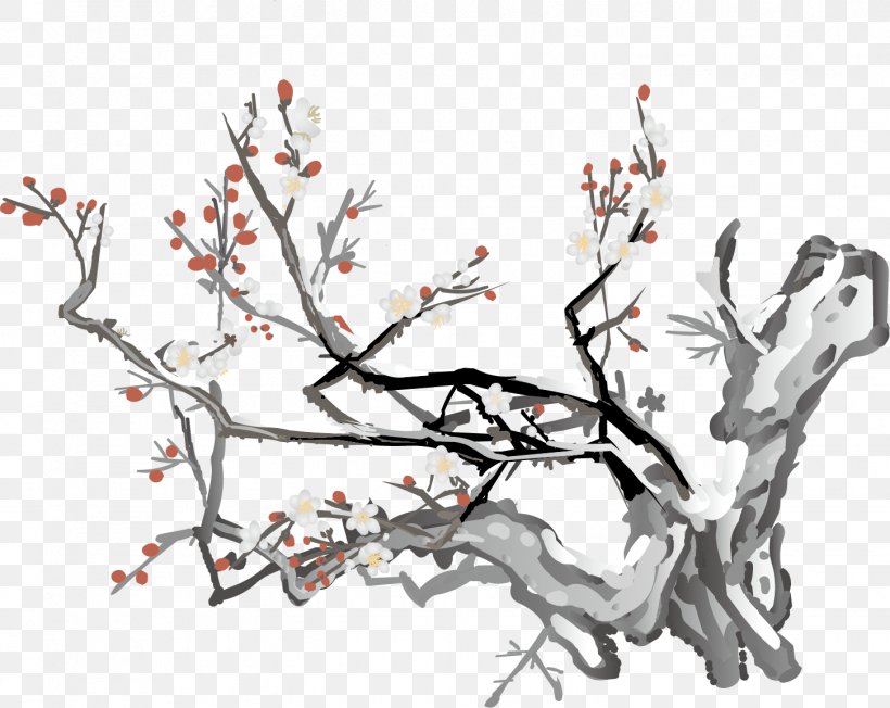 Winter Solstice Painting U6570u4e5d, PNG, 1451x1155px, Winter Solstice, Art, Black And White, Blossom, Branch Download Free