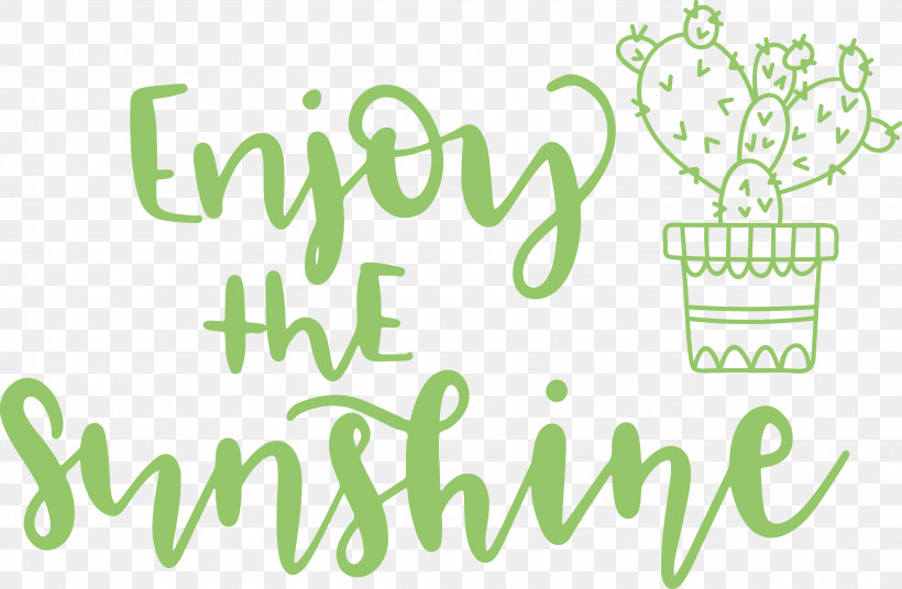 Sunshine Enjoy The Sunshine, PNG, 3000x1962px, Sunshine, Green, Leaf, Logo, Number Download Free