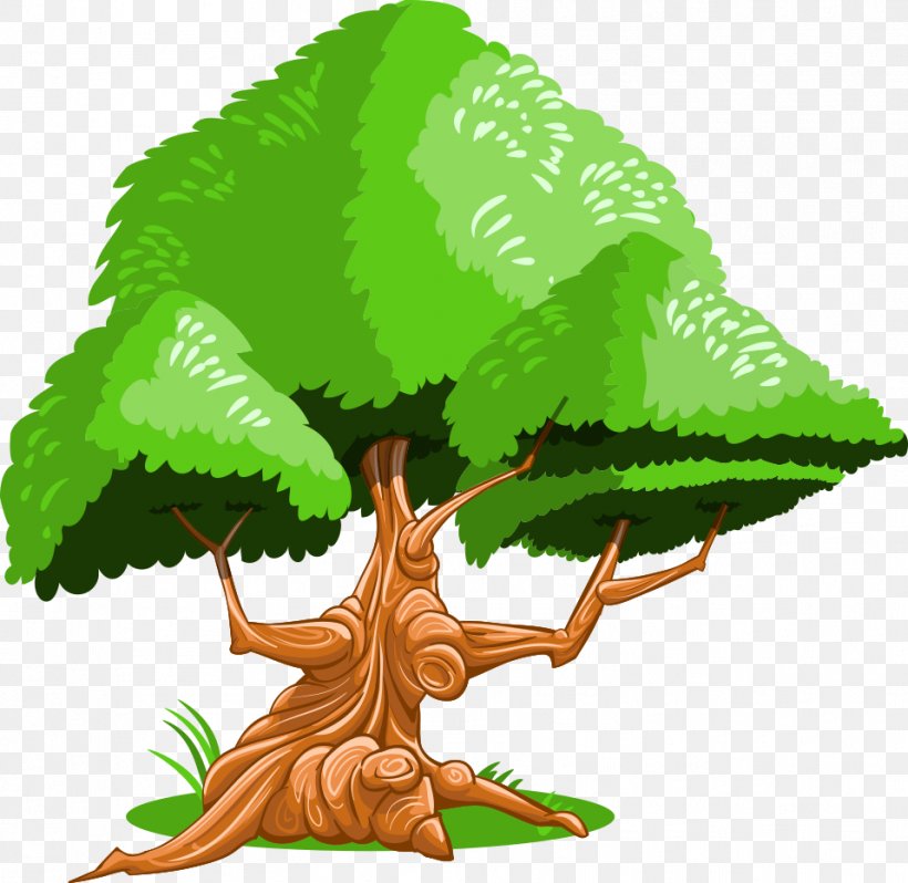 Vector Cartoon Green Trees, PNG, 958x933px, General Sherman, Cartoon, Grass, Green, Illustration Download Free