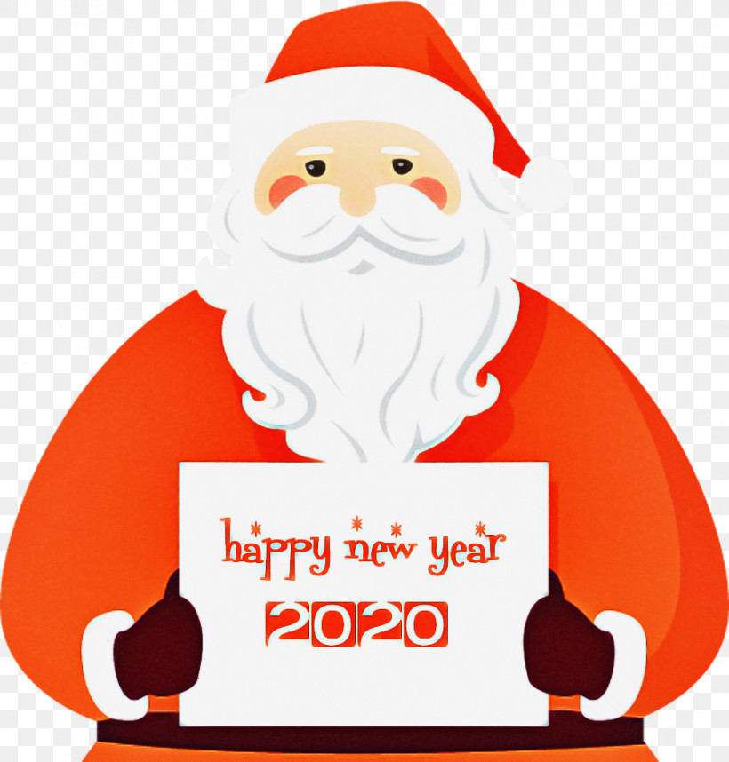 Happy New Year 2020 Santa, PNG, 900x942px, 2020, Happy New Year, Cartoon, Christmas, Christmas Eve Download Free