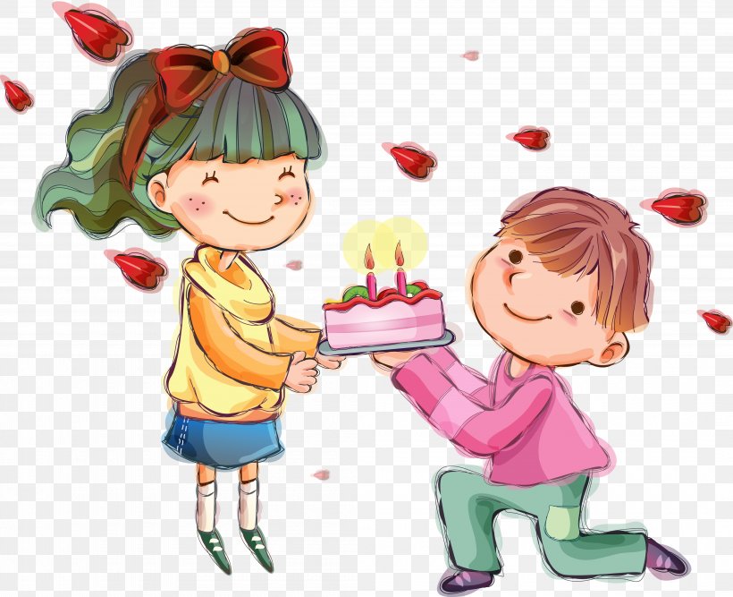 Birthday Cake Wish Love Party, PNG, 4200x3419px, Watercolor, Cartoon, Flower, Frame, Heart Download Free