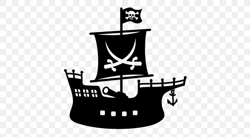 Piracy Silhouette Boat Clip Art, PNG, 450x450px, Piracy, Black And White, Boat, Brand, Decal Download Free
