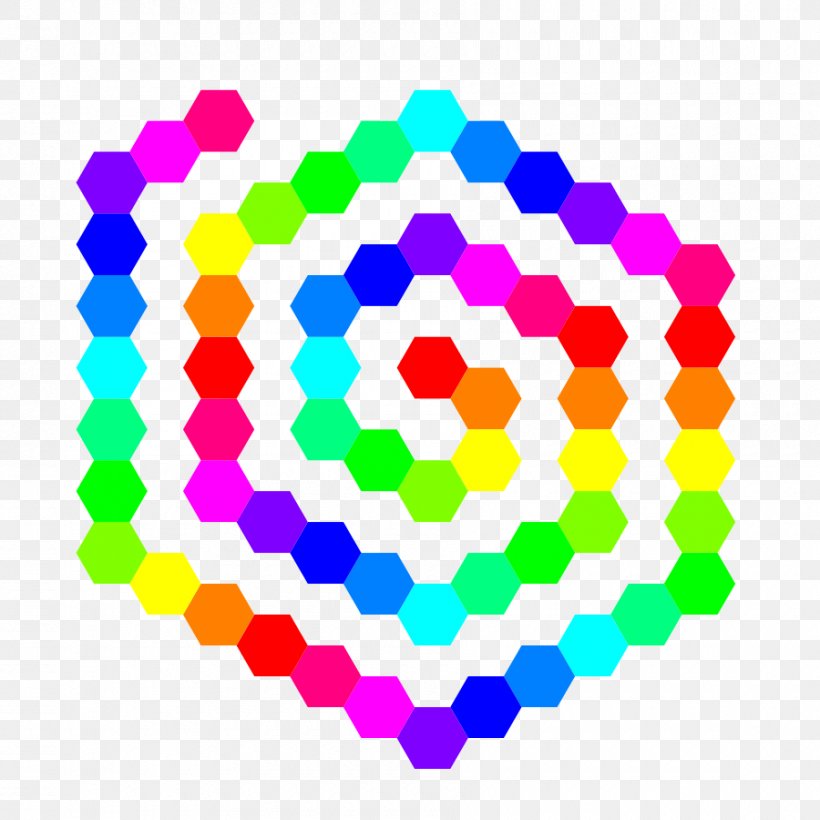 Hexagon Spiral Circle Clip Art, PNG, 900x900px, Hexagon, Area, Color, Geometry, Heart Download Free