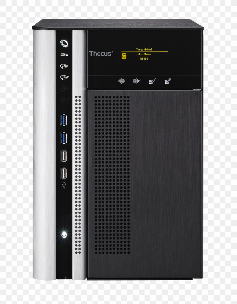Network Storage Systems Thecus N8850 Thecus Technology TopTower N6850 NAS Server, PNG, 1930x2472px, 19inch Rack, Network Storage Systems, Audio Equipment, Audio Receiver, Computer Download Free