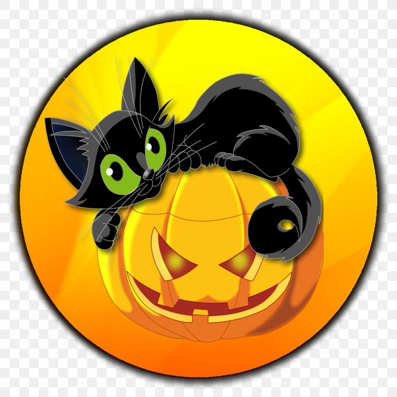 Black Cat Halloween Pumpkin Clip Art, PNG, 1000x1000px, Cat, Black Cat, Carnivoran, Carving, Cat Like Mammal Download Free