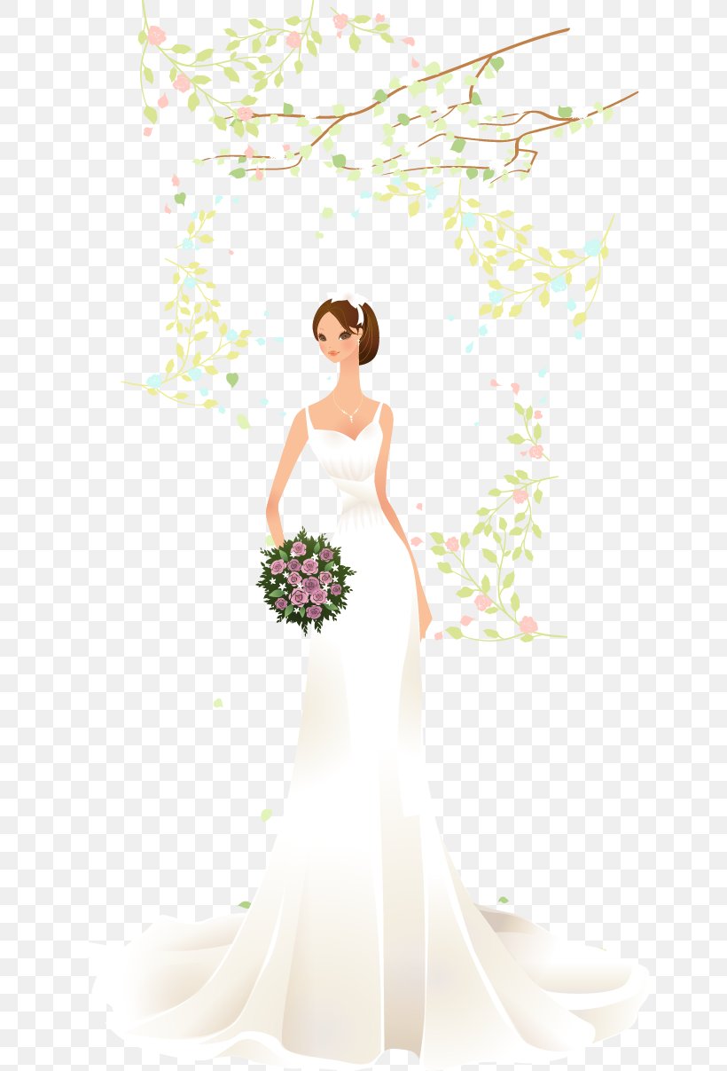Bridal Flowers Vector Elements, PNG, 646x1207px, Watercolor, Cartoon ...