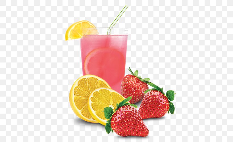 Lemonade Strawberry Ice Cream Fizzy Drinks, PNG, 500x500px, Lemonade, Berry, Citric Acid, Cocktail, Cocktail Garnish Download Free