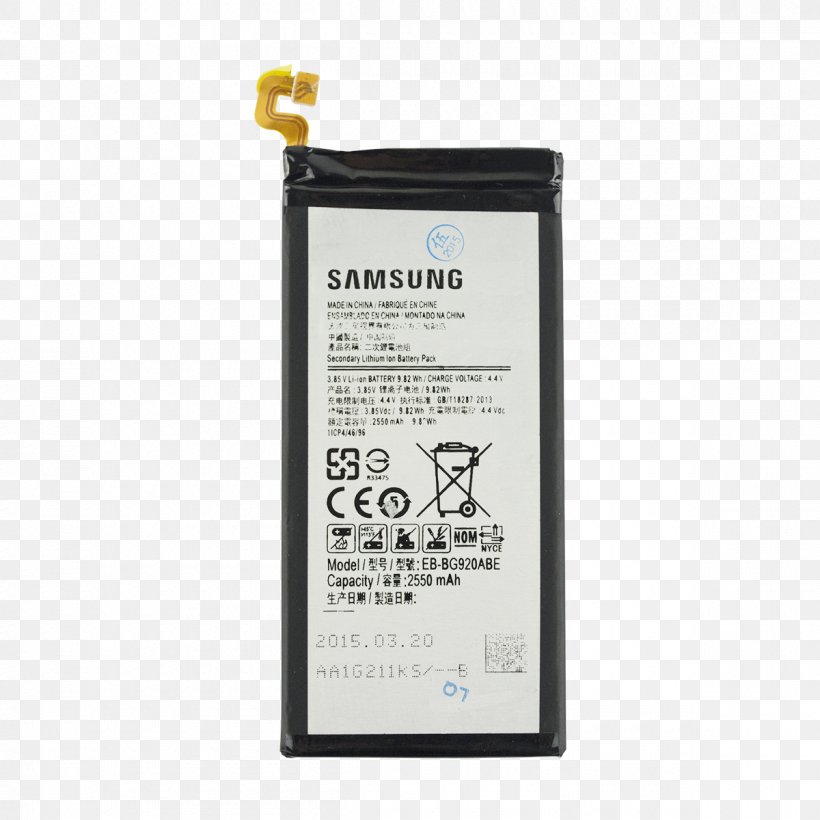 Samsung Galaxy S6 Battery Telephone Computer, PNG, 1200x1200px, Samsung Galaxy S6, Android, Battery, Computer, Computer Component Download Free