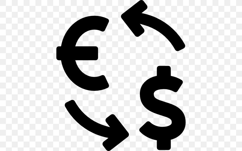 Currency Converter Money Trade Euro, PNG, 512x512px, Currency, Area, Bank, Black And White, Brand Download Free