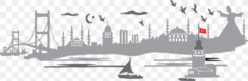 Silhouette Skyline Drawing, PNG, 911x299px, Silhouette, Black And White, Brand, Diagram, Drawing Download Free