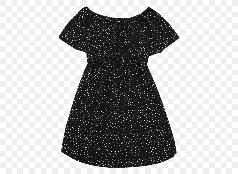 Little Black Dress Polka Dot Sleeve T-shirt, PNG, 451x600px, Little Black Dress, Black, Clothing, Cocktail Dress, Day Dress Download Free