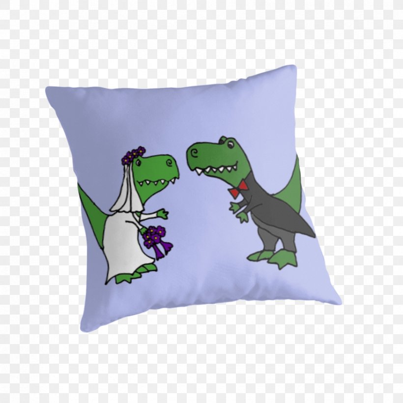 Tyrannosaurus Throw Pillows Cushion Dinosaur, PNG, 875x875px, Tyrannosaurus, Bride, Cartoon, Cushion, Dinosaur Download Free
