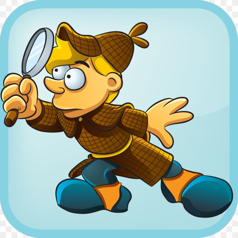 Cartoon Drawing, PNG, 1024x1024px, Cartoon, Detective, Drawing, Fictional Character, Magnifying Glass Download Free