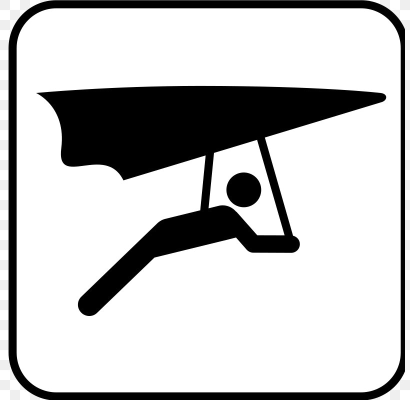 Hang Gliding Clip Art, PNG, 800x800px, Hang Gliding, Area, Artwork, Black, Black And White Download Free